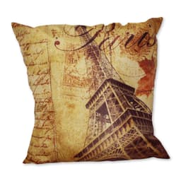 Almofada Paris Vintage Marrom 42x42cm Uniart