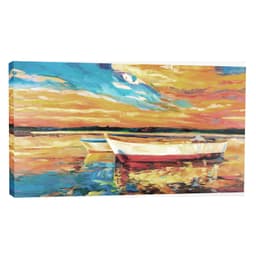 Quadro Barco Vermelho 55x100cm