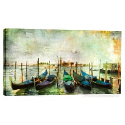 Quadro Barcos Verde 55x100cm