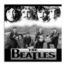 Quadro Beatles Uniart Preto & Branco 30x30cm