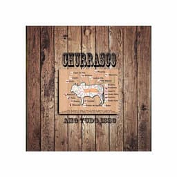 Quadro Churrasco Marrom 45x45cm