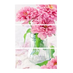 Quadro Decorativo Flores Estampado Rosa