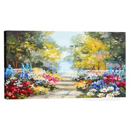Quadro Jardim Colorido 55x100cm