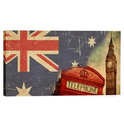 Quadro Londres Vermelho 55x100cm