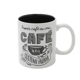 Caneca Café Branca e Preta 9,5x8x8 cm