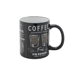 Caneca Coffee Preta e Branca 9,5x8x8 cm