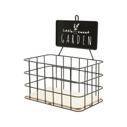 Prateleira Garden Preto e Madeira 24x13x21