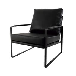 Poltrona Boss PU Preta com Base de Ferro