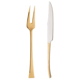 Jogo de Talheres com 2 Peças Berna Dourado