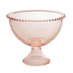 Saladeira com Pé Pearl Rosa 21x21 cm