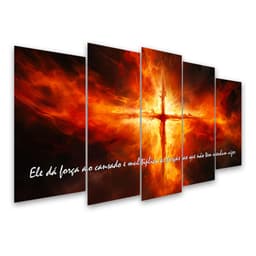 Kit Quadro Decorativo Religioso Para Sala de Estar 128x72cm A139 - Pallazio
