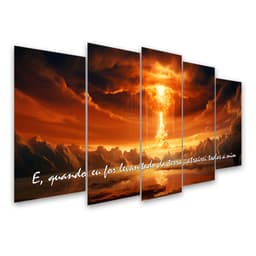 Kit Quadro Decorativo Religioso Para Sala de Estar 128x72cm A175 - Pallazio