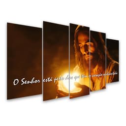 Kit Quadro Decorativo Religioso Para Sala de Estar 73x39cm A103 - Pallazio