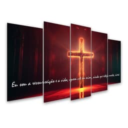 Kit Quadro Decorativo Religioso Para Sala de Estar 88x48cm A169 - Pallazio