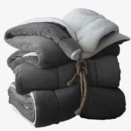 Coberdrom Queen 2,20x2,40 Sherpa e Flannel Collection Hotel Grafite - Lecasa