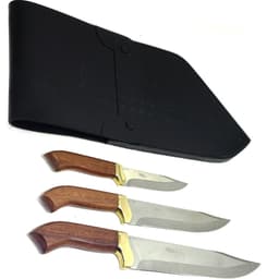 Kit Churrasco e Cozinha Arkhip Trichu 10'' 8'' 5'' Cabo Madeira Bainha