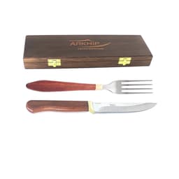 Kit Churrasco e Mesa Arkhip Petit Grill 5'' Cabo Madeira Caixa