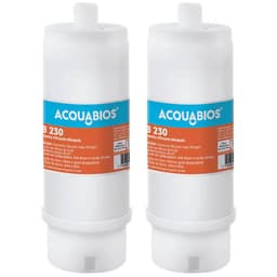 Kit 2 Refil de Reposição Filtro POU Acqua AB230 Tripla Filtração Carvão Ativo Acquabios 1/2'