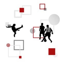 Adesivo de Parede Futebol par quartos de meninos, com quadrados e jogadores para espalhar pela parede