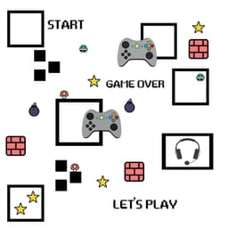 Adesivo de Parede Infantil Video Game - recortado para colar na parede como quiser