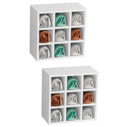 Kit 2 Nichos de Parede Porta Toalha para Salão 9 Divisões Branco - AJL Móveis