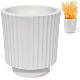 Vaso Decorativo Garrafa Grécia 9,5cm Cimento Artesanal - Branco