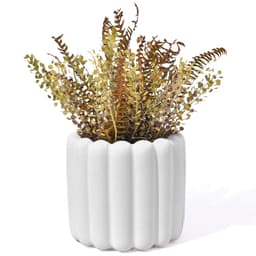 Vaso Decorativo Tulipa 8cm Artesanal em Cimento - Branco