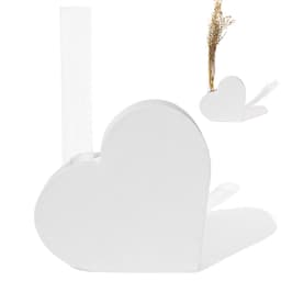 Vaso Solitário Hidropônico Coração Sólido 16,5cm em Cimento - Branco