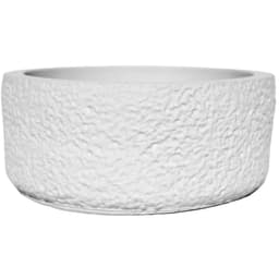 Vaso Texturizado Clássico M Baixo Artesanal 5,5x12,5cm Em Resina Mineral - Branco