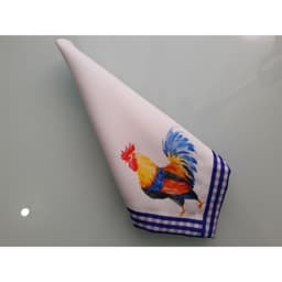 Jogo 2 Guardanapo mesa decorativo 45x45 Galo designer azul