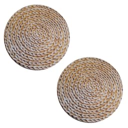 Jogo 2 capas sousplat mesa decorativo 35x35 Sisal designer bege