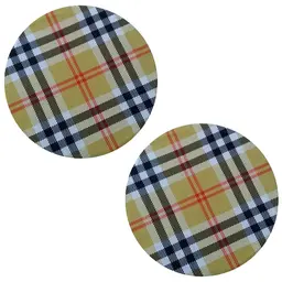 Jogo 2 capas sousplat redondo tecido decorado 35x35 Xadrez luxo