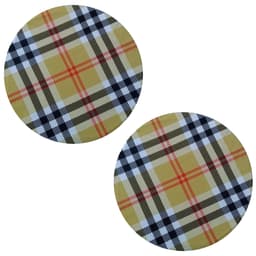 Jogo 2 capas sousplat redondo tecido estampado Xadrez premium