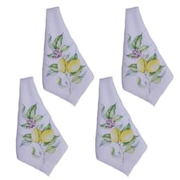 Jogo 4 Guardanapo tecido estampado 45x45 Limões luxo premium