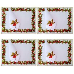 Jogo 4 Lugares Americanos + guardanapo Natalino mesa posta