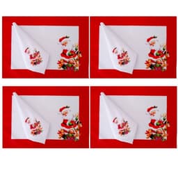 Jogo 4 Lugares Americanos + guardanapo Papai Noel mesa posta