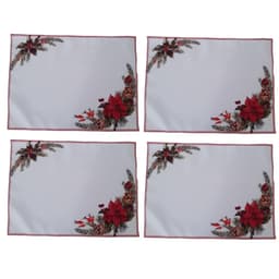 Jogo 4 Lugares Americanos 50x37 flor de natal mesa posta
