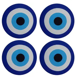 Jogo 4 capas sousplat mesa decorativo 35x35 Olho Grego designer azul