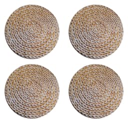 Jogo 4 capas sousplat mesa decorativo 35x35 Sisal designer bege