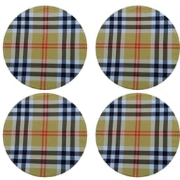 Jogo 4 capas sousplat redondo tecido decorado 35x35 Xadrez luxo