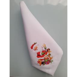 Jogo 6 Guardanapo tecido decorado 45x45 Papai Noel luxo premium