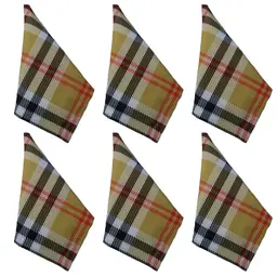 Jogo 6 Guardanapo tecido estampado 45x45 Xadrez luxo premium