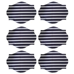 Jogo 6 Lugares Americanos 50x37 listrado mesa posta