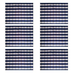 Jogo 6 Lugares Americanos 50x37 xadrez azul mesa posta