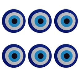 Jogo 6 capas sousplat mesa decorativo 35x35 Olho Grego designer azul
