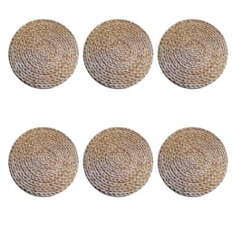 Jogo 6 capas sousplat mesa decorativo 35x35 Sisal designer bege