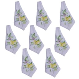 Jogo 8 Guardanapo tecido decorado 45x45 Limões luxo premium