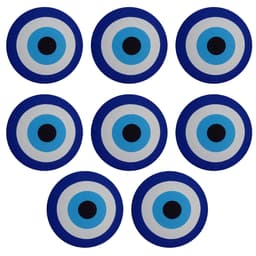 Jogo 8 capas sousplat mesa decorativo 35x35 Olho Grego designer azul
