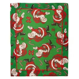 Jogo Americano 2 peças Natal Papai Noel estampado Verde