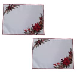 Jogo Americano 2 peças com guardanapo Papai Noel Natal em tecido